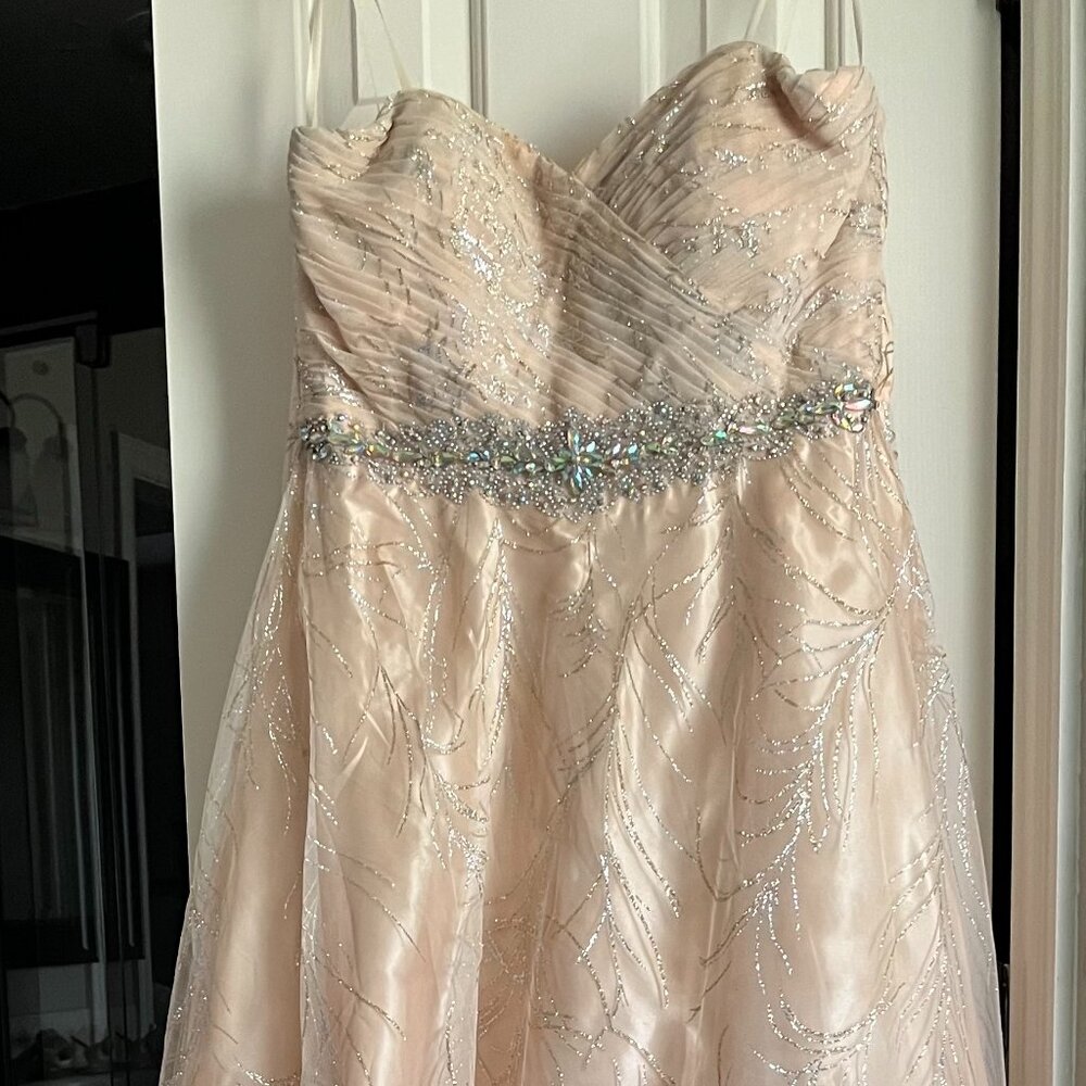 Cachet peach embellished‎ party dress